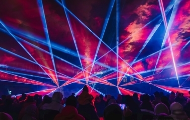 Pokaz laserowy "105. rocznica Zaślubin Polski z Morzem w Pucku" 2