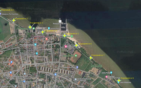 Mapa przystank&oacute;w ścieżki dydaktyczno-przyrodniczej na terenie miasta Puck edit