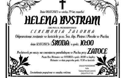 Zdjęcie do Zmarła  ś.p. Helena Bystram