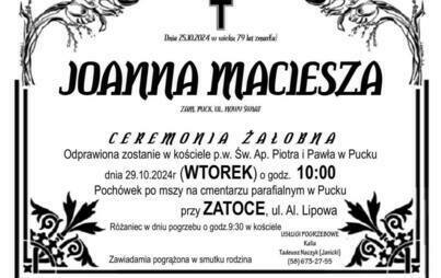 Zdjęcie do Zmarła Ś.P. Joanna Maciesza