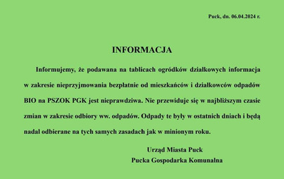 Zdjęcie do Uwaga ważna informacja