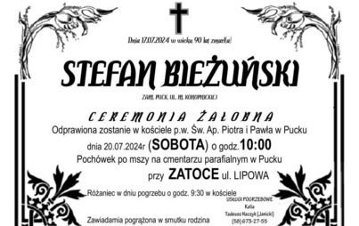 Zdjęcie do Zmarł Pan Stefan Bieżuński