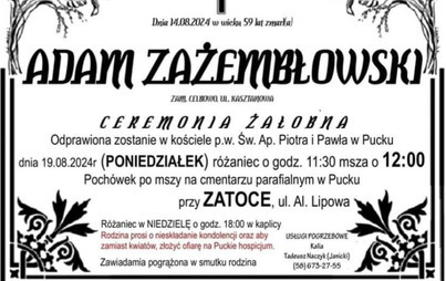 Zdjęcie do Pogrzeb za ś.p. Pana Adama Zażembłowskiego 