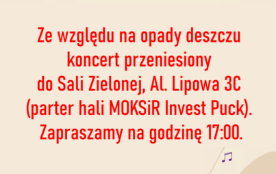 Zdjęcie do Zmiana lokalizacji dzisiejszego spotkania &quot;Z Muzyką u Abrahama&quot;.