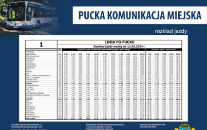 Zdjęcie do Nowy rozkład jazdy linii nr 1 po Pucku