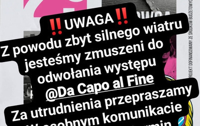 Zdjęcie do Odwołanie występu Wehikuł Czasu "ABBA story z DA CAPO AL FINE