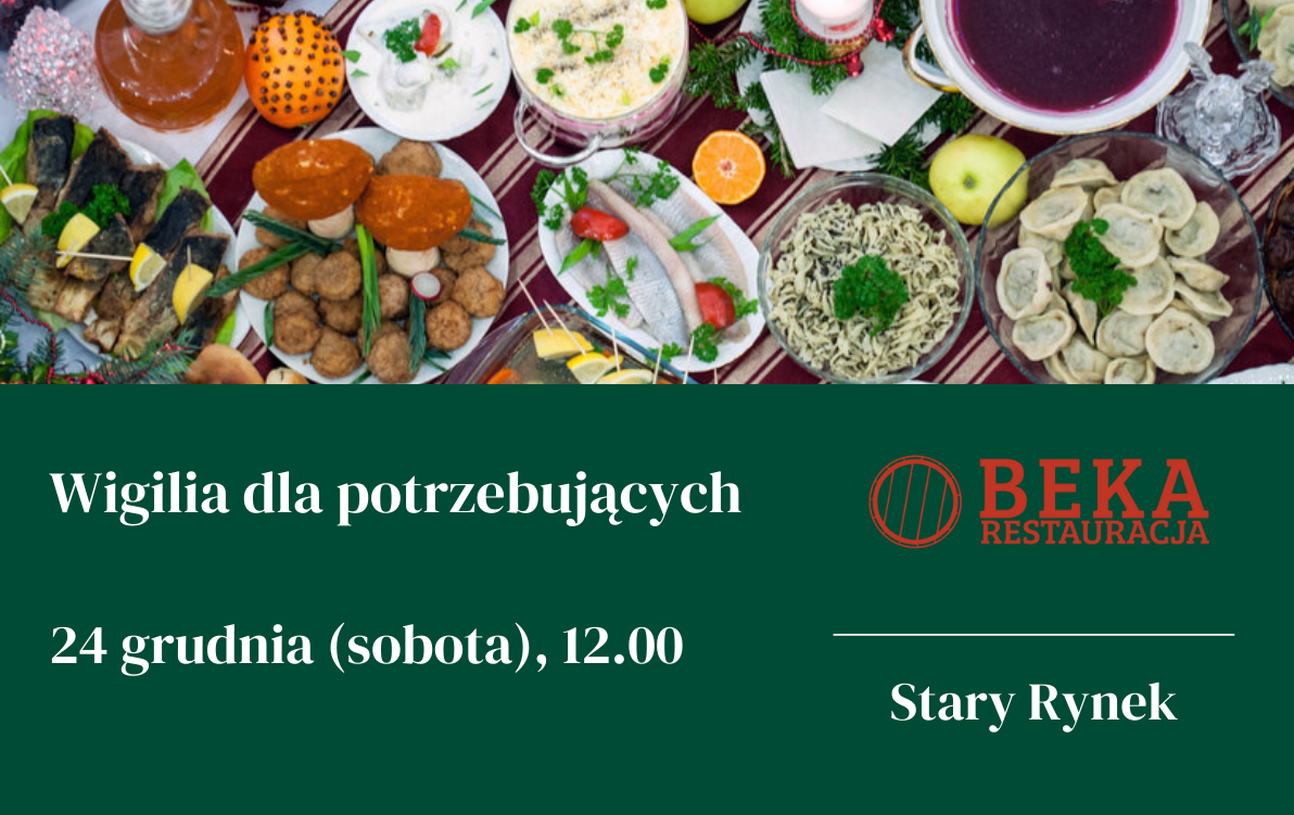 wigilia dla potrzebujących z restauracją beka na starym rynku 24.12.2022 o 12.00